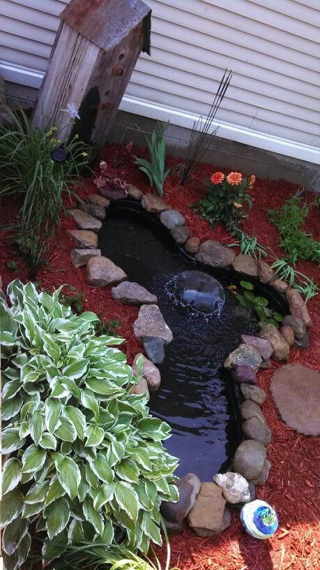  Landscaping ideas with mulch and rocks: pond, rocks and mulch