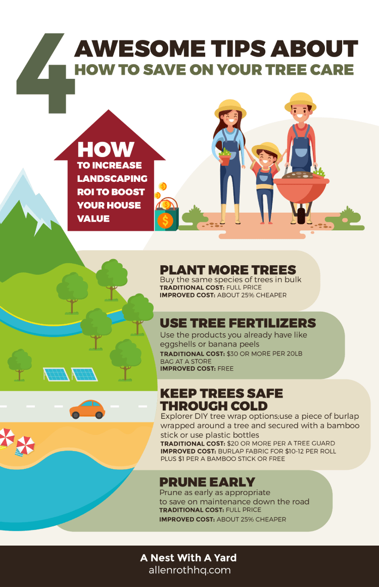 4 awesome tips about how to save on tree care #tree #landscape #landscaping #backyardLandscaping #backyarddesign #backyard #cheapLandscapingIdeas #Infographic