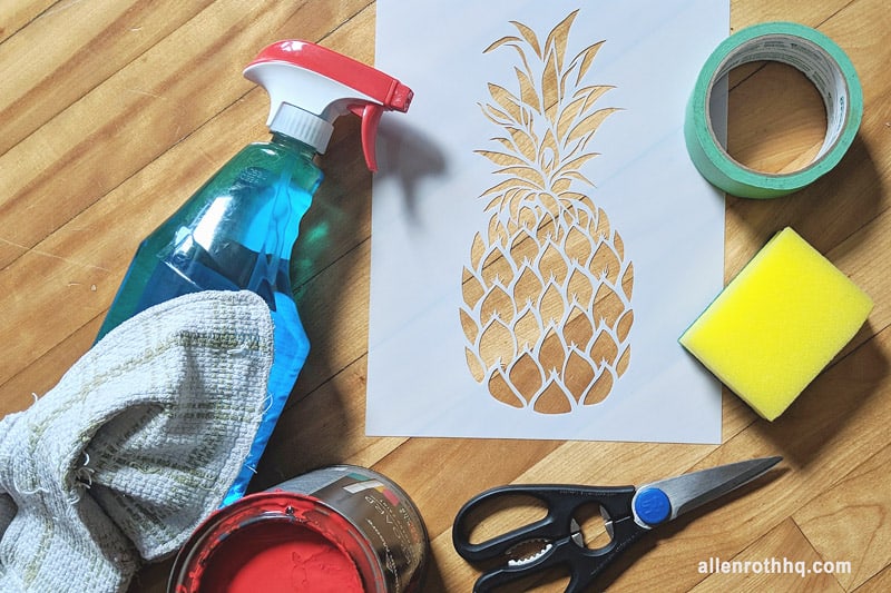 Materials for wall stencil  #diy #stenciling #frontdoor #pineapple #homeDecor #anestwithayard #stencil