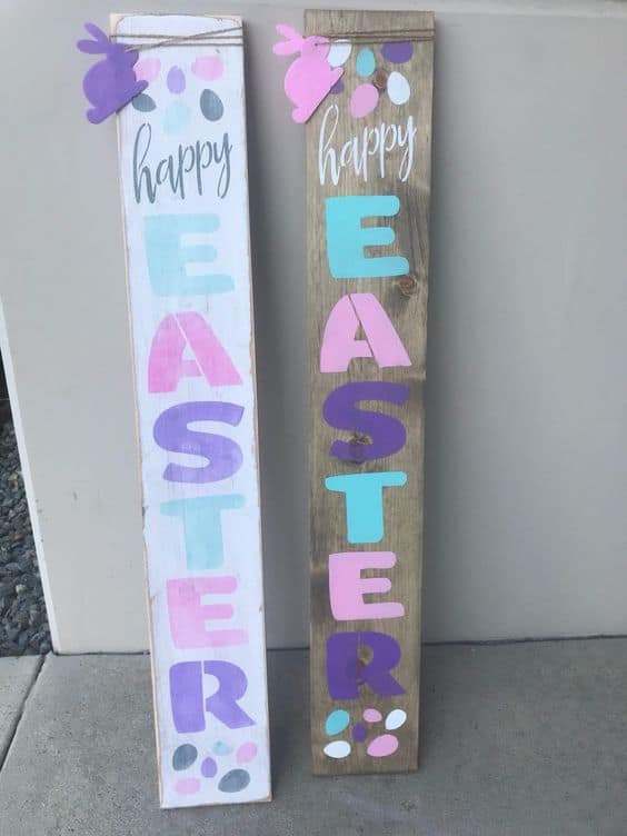 Easter Sign for your front door #easter #backyardporch #porchIdeas #frontDoorDecor