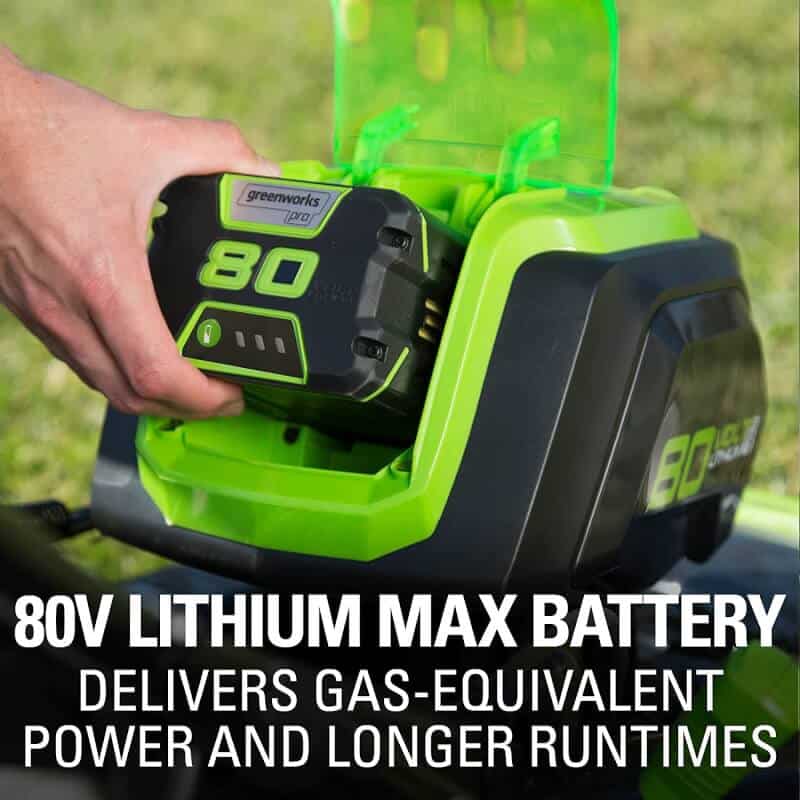 Greenworks lawnmower brand replacing the 80v lithium max battery