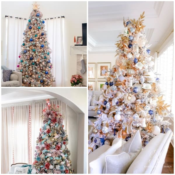 Blue and pink Christmas tree decoratioin ideas