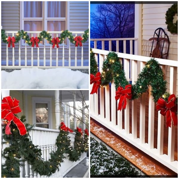 Christmas patio railings outdoor Christmas decoration ideas