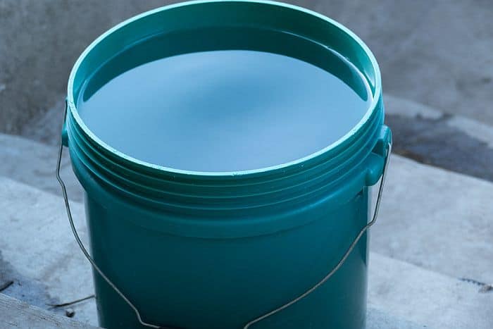 A pail of water