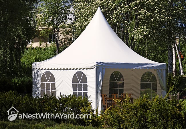 Pointed style party tent backyard cabana