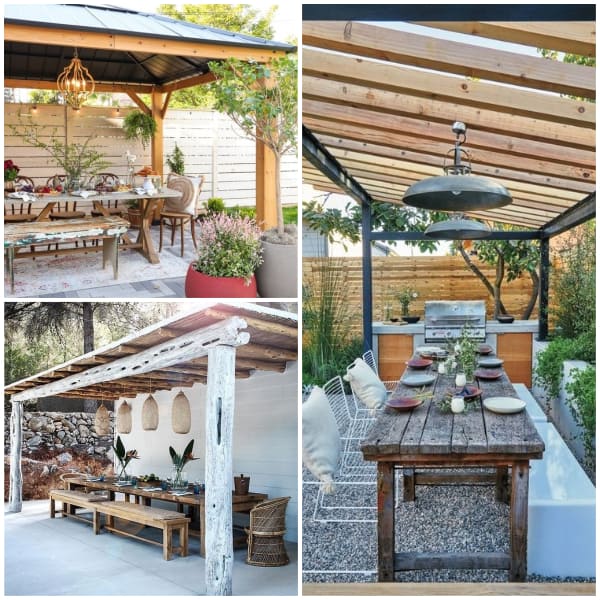 Gazebo with dining table ideas