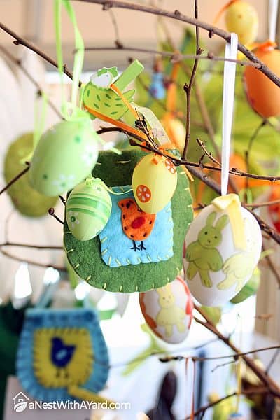 Easter tree with different decors