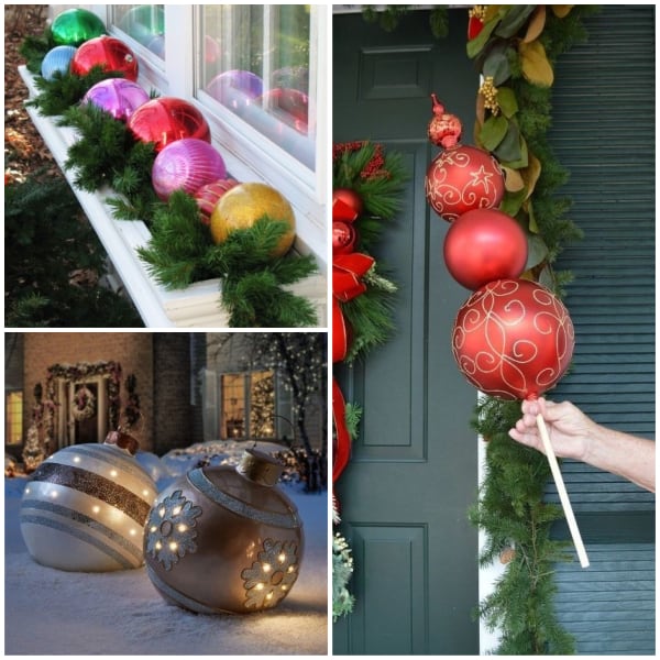 Giant outdoor Christmas balls decoration ideas