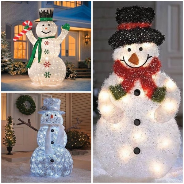 Glowing snowman outdoor Christmas decoration ideas