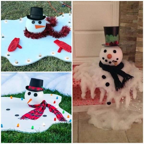 Melted snowman outdoor Christmas decorations