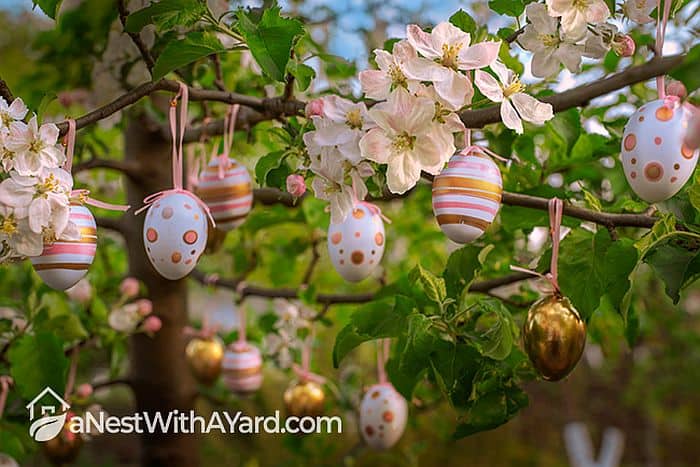 Pink And Gold Easter Tree decorations