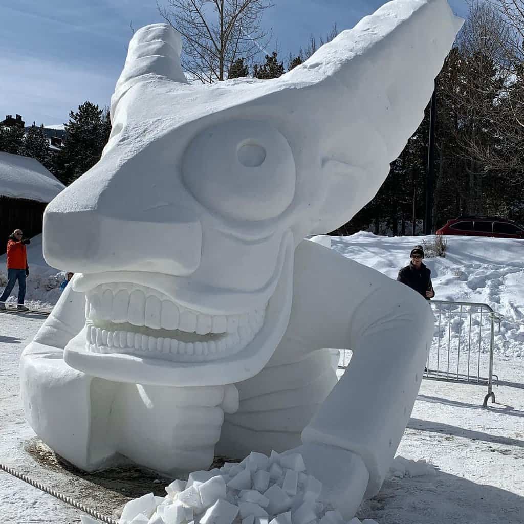 Goblin monster snow sculpture