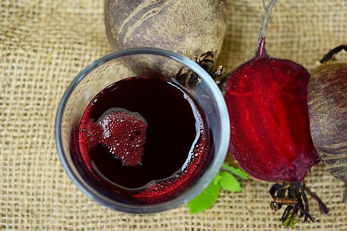 A glass of beet juice