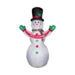 Glitzhome 12 ft. Lighted Inflatable Snowman with Welcome Decor