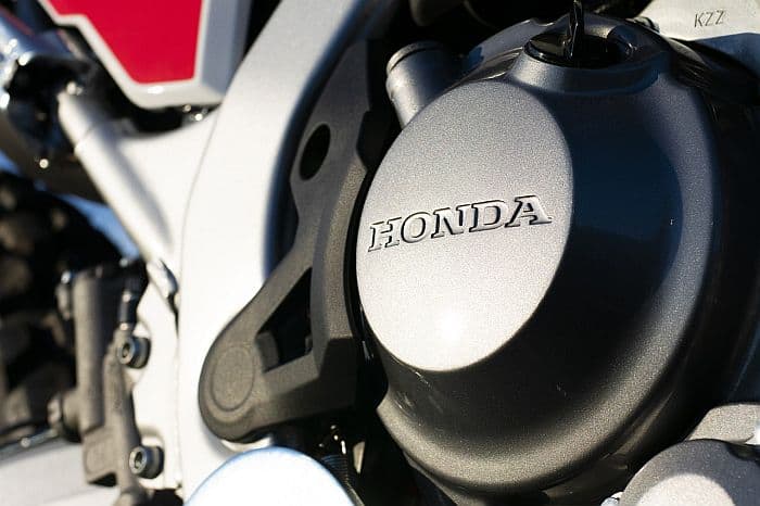 closeup on a honda engine