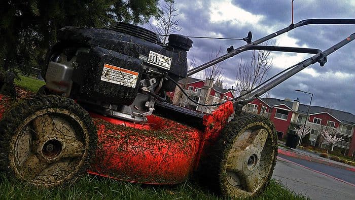 Honda lawn mower after use