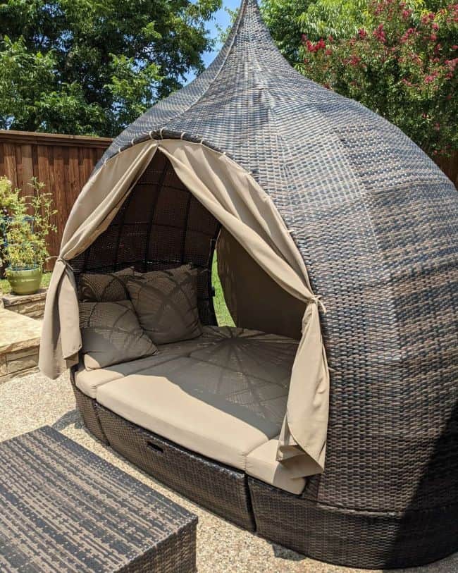 Unique Cabana with mattress and pillows inside