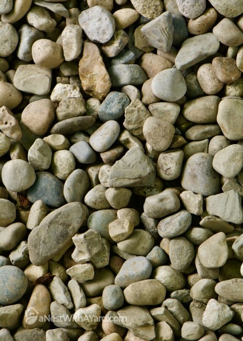 A close up of small and smooth rocks